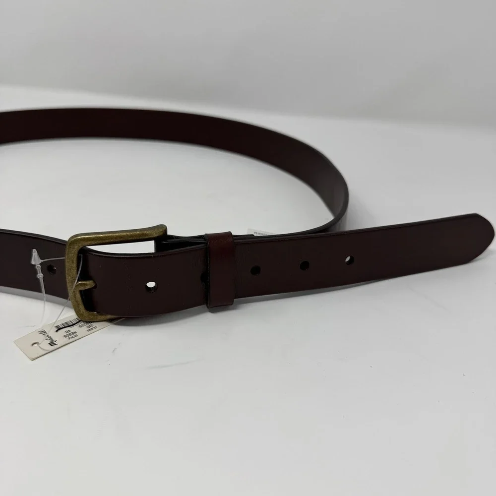 Madewell Leather Classic Buckle Belt Dark Brown Women Size 40 NE805
